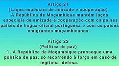 CONSTITUIÇÃO DA REPÚBLICA DE MOÇAMBIQUE. Artigo 20-22