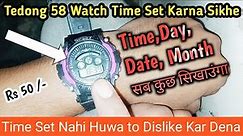 WR30M watch set time,TeDong 58 watch Set time,TeDong 58 Watch Full Setting, Tutorial,Mm 588 Set time