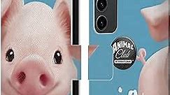 Head Case Designs Officially Licensed Animal Club International Pig Faces Leather Book Wallet Case Cover Compatible with Samsung Galaxy S23+ 5G