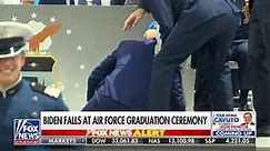 Biden falls at Air Force graduation ceremony