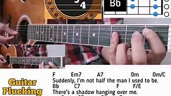 Yesterday - The Beatles guitar chords w/ lyrics & plucking tutorial