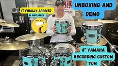 It Finally Showed Up!! Unboxing And Demo Of My New 8” Yamaha Recording Custom Tom! In Surf Green 🥁