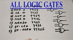 ALL GATES IC Number, symbols, Truth Table with explanation and Pin Diagrams.