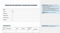 Procedure for Competence, Training and Awareness [ISO 9001 templates]