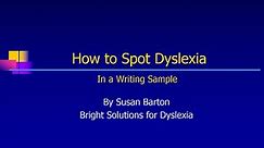 How to Spot Dyslexia in a Writing Sample