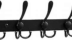 YOUDENOVA Wall Mount Coat Hook, Metal Coat Hanger for Hanging Clothes, Black Wall Coat Hooks for Bedroom, Kitchen, Bathroom, Black