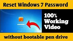 How To Reset Windows 7 Password Without Any Software 2024,windows 7 password bypass,pin change