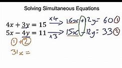 Simultaneous Equations by Elimination 4