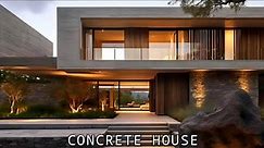 Modern Concrete House Design with Beautiful Background View