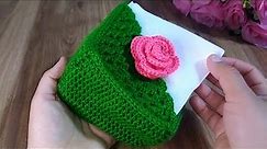 amazing idea❗crochet napkin holder easy knitting so adorable project