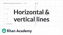 Horizontal & vertical lines | Mathematics I | High School Math | Khan Academy