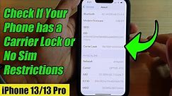 iPhone 13/13 Pro: How to Check If Your Phone has a Carrier Lock or No Sim Restrictions