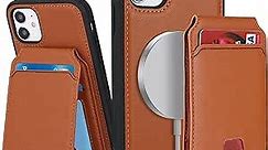 SailorTech iPhone 11 case with Credit Card Holder mag Safe, iPhone 11 Phone Leather Case Wallet for Women Compatible mag Safe Wallet Detachable 2-in-1 for Men-Brown