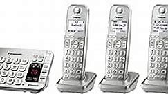 Panasonic Link2Cell Bluetooth Cordless DECT 6.0 Expandable Phone System with Answering Machine and Enhanced Noise Reduction - 5 Handsets - KX-TGE475S (Silver)
