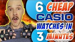 6 Casio Watches In 3 Minutes ⌚️ Cheap Casio Watch Buyer's Guide Quick Review #casio #speedrun #watch