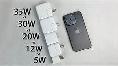 iPhone 14 Pro Charge Test: 35W vs 30W vs 20W vs 12W vs 5W (Apple)
