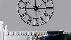Sorbus Large Wall Clock for Living Room Decor, (60CM) 24 Inch Wall Clock Decorative, Metal Analog Roman Numeral Wall Clock Modern Wall Clocks - Large Clock Home Decor (Black)