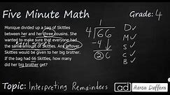 4th Grade Math Interpreting Remainders