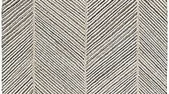 Benjara Kaye 7 x 5 Modern Area Rug, Soft Fabric Dotted Chevron, Medium, Brown and Gray