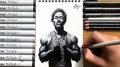 How To Draw an illustration of Derrick Rose / デリック・ローズのイラストの描き方