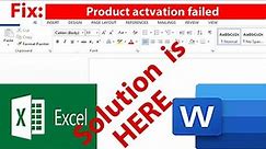 How to fix product activation failed in Microsoft office