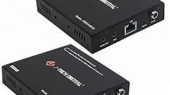 J-Tech Digital 4K USB KVM HDMI Extender Over Cat6/6a/7 Ethernet up to 328 FT (1080P), Supports HDMI 1.4 HDCP 1.4, 2 x USB 2.0, Near Zero Latency