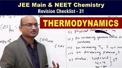 Thermodynamics | Revision Checklist 31 for JEE & NEET Chemistry