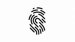 Animated 2D fingerprint icon. Alpha matte. The print appears and disappears. 4K.