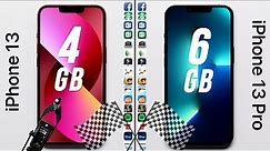 iPhone 13 (4GB RAM) vs. iPhone 13 Pro (6GB RAM) Speed Test