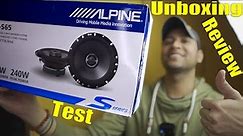 Alpine S-S65 S Series 6.5 inch Coaxial 2 Way Speakers Unboxing Review Sound Test, Best Sound quality