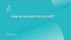 How to convert m3 to cm3?