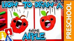How To Draw A Funny Falling Apple - Preschool