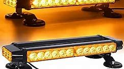 LINKITOM Roof Top LED Strobe Light Bar -Double Side Amber 30 LED Emergency Hazard Safety Warning Flashing Beacon Lighting Bar with Magnetic Base for Snow Plow, Trucks, Construction Vehicles