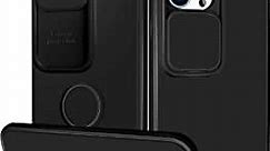 Funnysoul (2in1 Case for Apple iPhone 13 Pro Max with Camera Cover + Ring Holder Kickstand Stand Girls Boys Men Phone Cover Black Cases with Slide Camera Protection for 13 Promax 6.7 inch