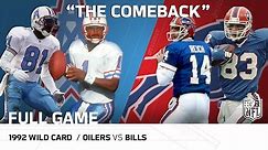 1992 AFC Wild Card: Houston Oilers vs. Buffalo Bills | "The Comeback" | NFL Full Game