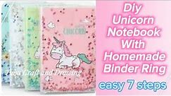 how to make unicorn diary / DIY unicorn notebook / paper craft / DIY notebook /school craft #unicorn