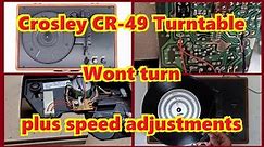 Crosley CR-49 Suitcase record player - wont turn - Defect from day one??
