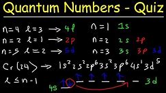 Orbitals, Quantum Numbers & Electron Configuration - Multiple Choice Practice Problems