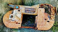 Full restoration hacksaw machine antique hitachi 3-phase hacksaw manufactured in 1990 capacity 2000W