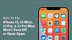 iPhone 13, 13 Mini, 13 Pro, 13 Pro Max Won't Turn Off or Open App on iOS 17 - Fixed