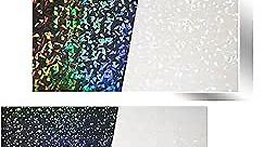 24 Sheets Holographic Laminate Sheets, Holographic Sticker Paper, Nonprintable Clear Vinyl Overlay for Cricut, Stickers, Cards, Pictures, Photos, Books, Glass & Star