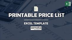 Printable Price List | How to Make a Price List in Excel!