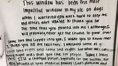 The story behind this touching message from a COVID-19 patient who was recently discharged from an intensive care unit