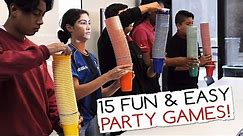 15 Fun & Easy Party Games For Kids And Adults (Minute to Win It Party)