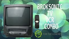 BROKSONIC TV VCR COMBO TUBE TELEVISION WITH A BUILT IN VHS PLAYER VINTAGE ELECTRONICS