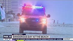 Dangerous day at the beach for Spring Break crowds
