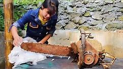 💡Girl Restoration Old Rusty Gasoline Chainsaw With Her Own and Fixing 2 Stroke Petrol Chainsaw