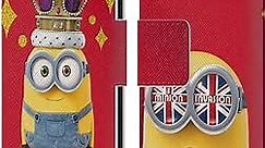 Head Case Designs Officially Licensed Minions Bob Crown Minion British Invasion Leather Book Wallet Case Cover Compatible with Apple iPhone 7/8 / SE 2020 & 2022