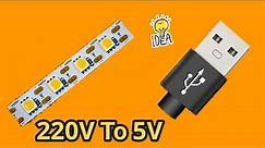 How to Install LED Light Strips the usb.شريط ليد 220v إلى 5v