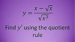 The Quotient Rule - Example 2